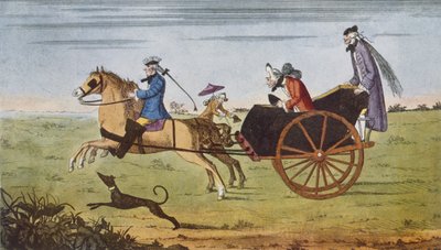 Pasażer w powozie konnym, „Autostrada i jej pojazdy...”, Hilaire Belloc autorstwa English School
