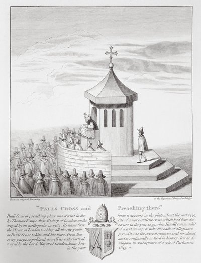Krzyż Pawła i kazanie tam, 1809 autorstwa English School