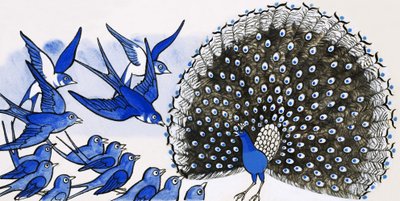 Peacock болон бусад шувууны цэцэг autorstwa English School