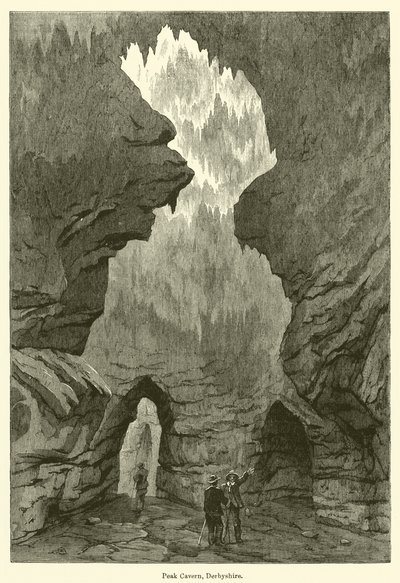 Peak Cavern, Derbyshire (grawerowanie) autorstwa English School