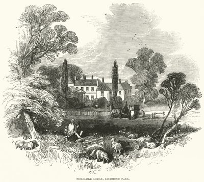 Pembroke Lodge, Richmond Park (grawerunek) autorstwa English School