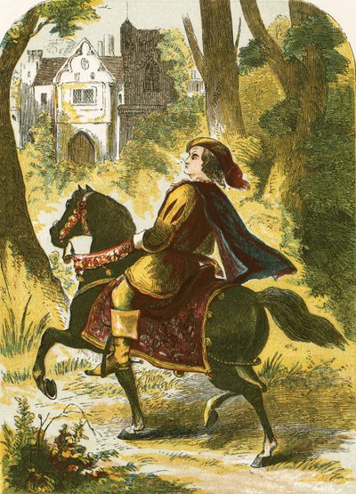 Perkin Warbeck schronił się w opactwie Beaulieu, w nowym lesie autorstwa English School