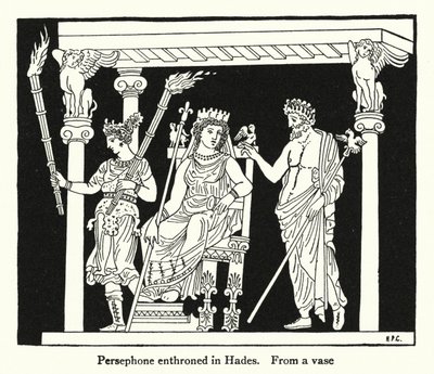 Persefona na tronie w Hadesie (lit) autorstwa English School