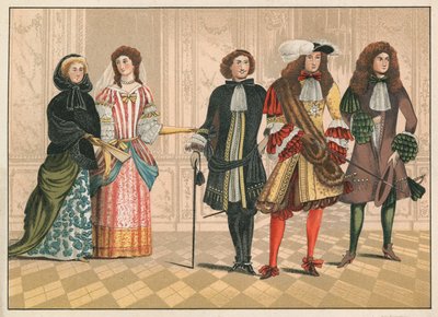 Osoby wyróżniające się, prawdopodobnie niemieckie, ok. 1680 (chromolitho) autorstwa English School