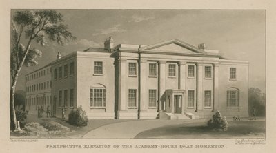 Elewacja perspektywiczna Domu Akademii w Homerton autorstwa English School