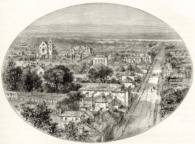 Perth, Australia Zachodnia, ok. 1880, z „Australian Pictures” Howarda Willoughby, opublikowanej przez religijne Towarzystwo Traktowe, Londyn, 1886 autorstwa English School