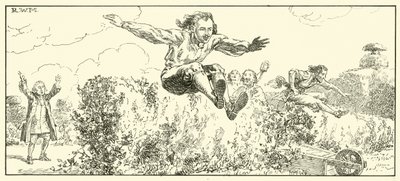 Peter i jego przyjaciele w Evelyns Garden (atrament na papierze) autorstwa English School