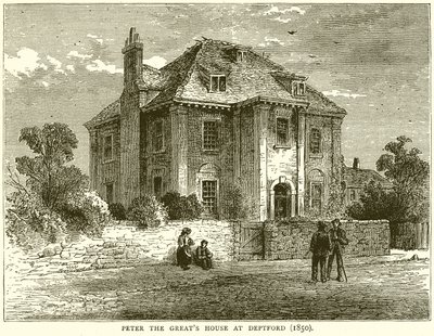 Dom Piotra Wielkiego w Deptford (1850) autorstwa English School