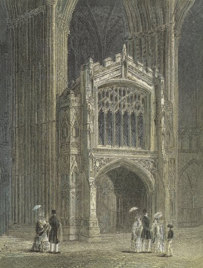 Katedra Peterborough, widok na ganek, West End autorstwa English School