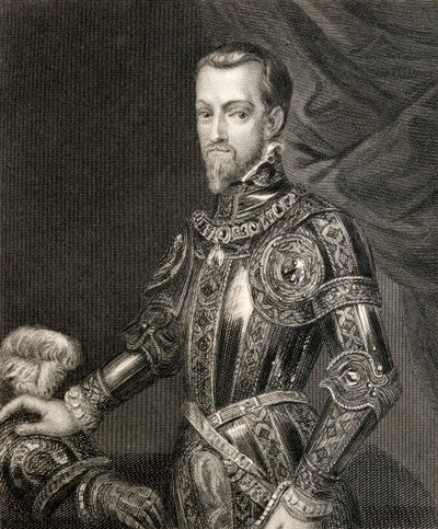 Filip II, z „Historii panowania Filipa II”, wydanej w 1855 r. autorstwa English School