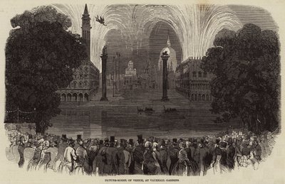 Obraz-Model Wenecji, w Vauxhall Gardens (grawerowanie) autorstwa English School