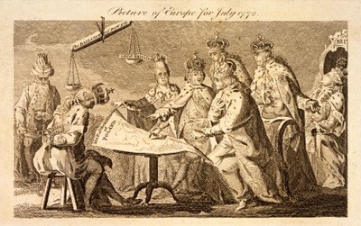 Obraz Europy na lipiec 1772, c.1772 (rycina) autorstwa English School