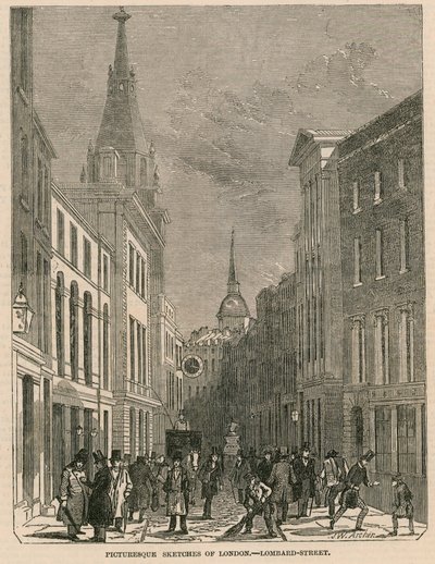 Malownicze szkice Londynu - Lombard Street autorstwa English School