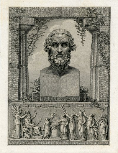 Pindar, starożytny grecki poeta liryczny (c.522-c.433 pne) (grawerowanie) autorstwa English School