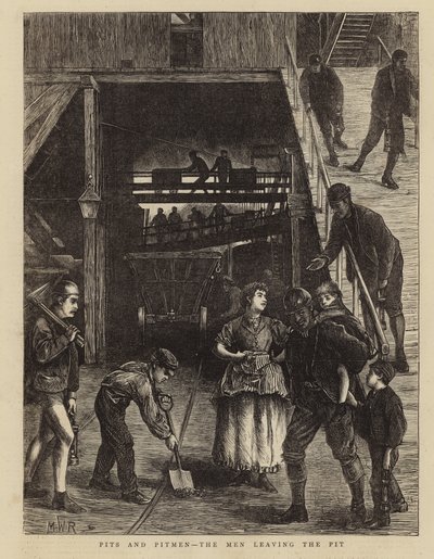 Pits and Pitmen - Mężczyźni wychodzący z dołu autorstwa English School
