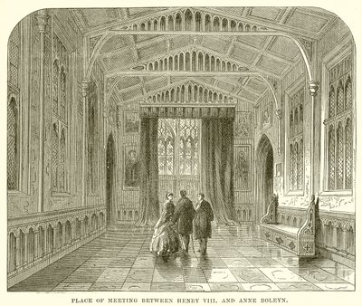 Miejsce spotkania Henryka VIII i Anny Boleyn autorstwa English School
