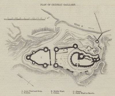 Plan zamku Gaillard (rycina) autorstwa English School