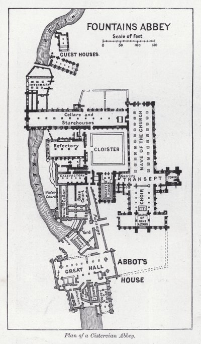 Plan opactwa cystersów (lito) autorstwa English School