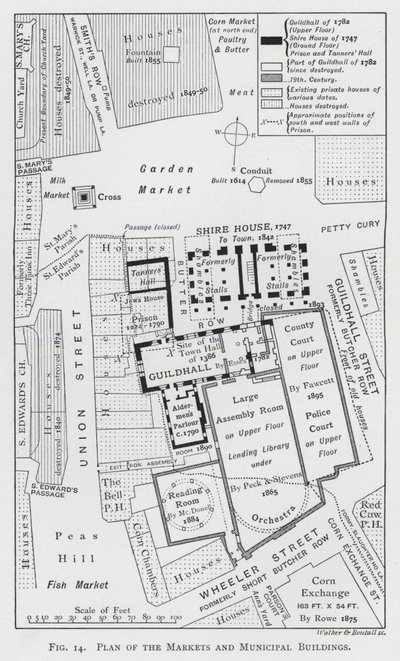 Plan Rynków i Budynków Komunalnych (grawerowanie) autorstwa English School