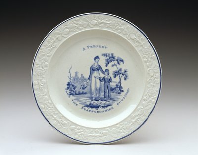 Płyta, ok. 1820 (ceramika szkliwiona ołowiem z nadrukiem transferowym) autorstwa English School
