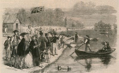 Łodzie wycieczkowe na wodzie w Regents Park autorstwa English School