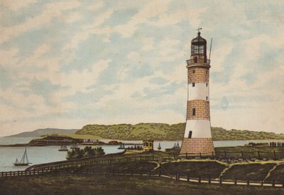 Plymouth: Smeaton Lighthouse on the Hoe (kolor lito) autorstwa English School
