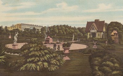 Plymouth: Swiss Lodge and Gardens, Devonport Park (kolor lito) autorstwa English School