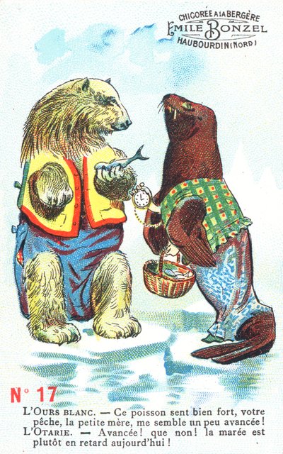 Niedźwiedź polarny i foka autorstwa English School