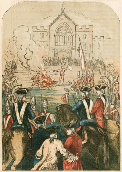 Dokumenty polityczne, zwane „Zapytaniami Konstytucyjnymi”, spalone przez pospolitego kata, 1751 autorstwa English School