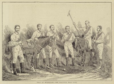 Polo w Munnipoor, The Calcutta Polo Club (grawerowanie) autorstwa English School