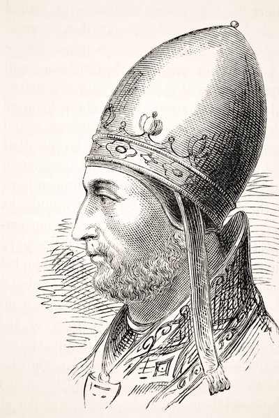 Papież Adrian IV, z „The National and Domestic History of England” Williama Aubreya, opublikowanej w Londynie, ok. 1890 autorstwa English School