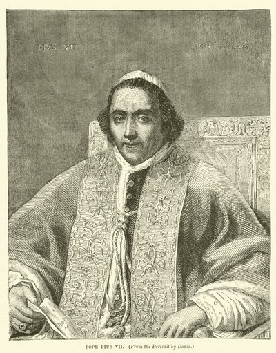 Papież Pius VII (rycina) autorstwa English School