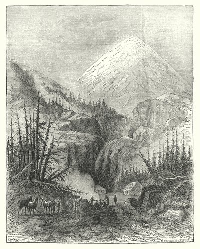 Popocatepetl, góra dymiąca (rycina) autorstwa English School