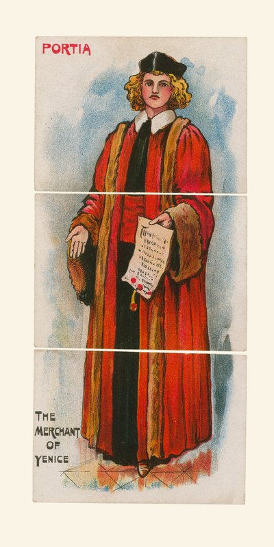 Portia, kupiec wenecki (chromolitho) autorstwa English School