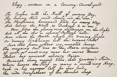 Porcja szarej elegii, pismem poetów, ilustracja z The Church of England: A History for the People autorstwa H.D.M. Spence-Jones, wyd. ok. 1910 (zdjęcie w sepii) autorstwa English School