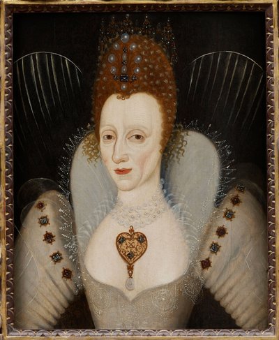„Portret królowej Anglii Elżbiety I” (Portret królowej Elżbiety I (1533–1603)) Anonimowy obraz około 1600 r. Prywatna kolekcja autorstwa English School