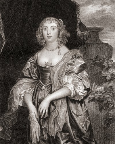 Portret Anne Carre, hrabiny Bedford (1620-84), z Lodges British Portraits, 1823 autorstwa English School