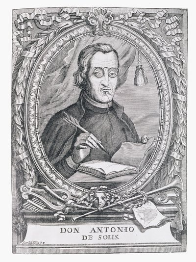 Portret Antonio de Solis y Rivadeneira (1610-86) z „Narracyjnej i krytycznej historii Ameryki”, pod redakcją Justina Winsora, Londyn, 1886 autorstwa English School