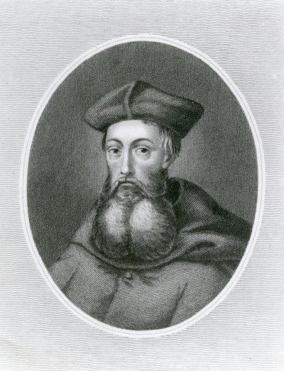 Portret kardynała Reginalda Polaka (1500-58) (rycina) autorstwa English School