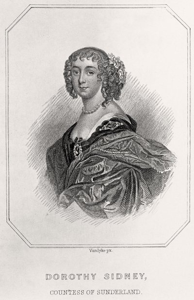 Portret Dorothy Sidney, hrabiny Sunderland, 1835 autorstwa English School