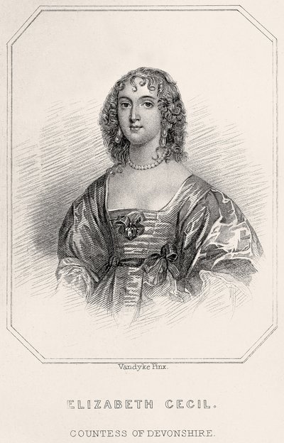 Portret Elizabeth Cecil, hrabiny Devonshire, 1835 autorstwa English School