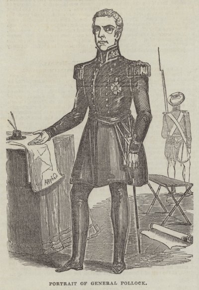 Portret generała Pollocka (rycina) autorstwa English School