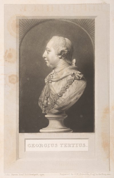 Portret Jerzego III z popiersia, Fryderyk Augusta Barnard, Katalog Biblioteki Królewskiej, tom I, frontyspis autorstwa English School