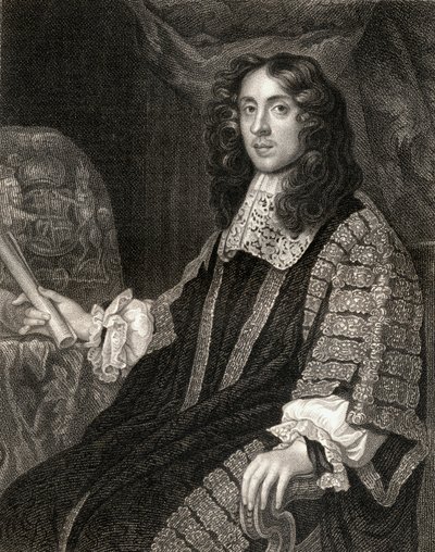Portret Heneage Finch (1621-82), z Lodges British Portraits, 1823 autorstwa English School