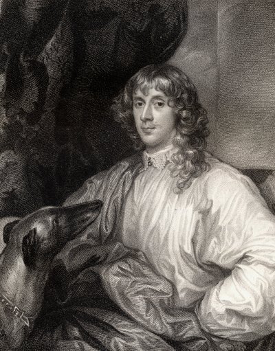 Portret Jamesa Stuarta (1612-55) 1. księcia Richmond, z Lodges British Portraits, 1823 autorstwa English School