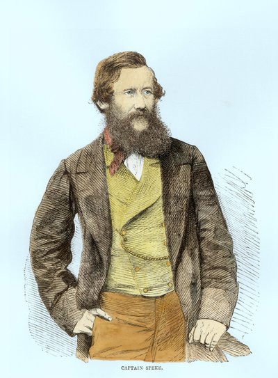 Portret Johna Hanninga Speke (1827-64) (późniejsze zabarwienie) autorstwa English School