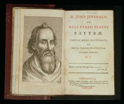 Portret Juwenala z „Satyry Juwenaliów i Aulius Flaccus”, 1763 (rycina) autorstwa English School