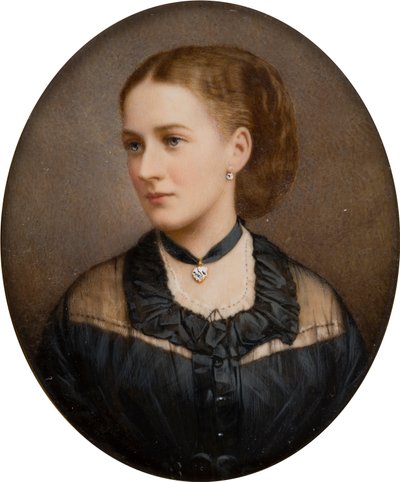 Portret lady Idy Lumley, wicehrabina Newport 1870 później hrabina Bradford (1848-1936), ok. 1868-1936 (zdjęcie ręcznie barwione) autorstwa English School