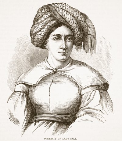 Portret Lady Sale, ilustracja z Cassells Illustrated History of England autorstwa English School