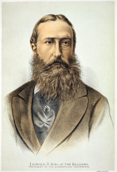 Portret Leopolda II (1835-1909), króla Belgii (1865-1909) autorstwa English School